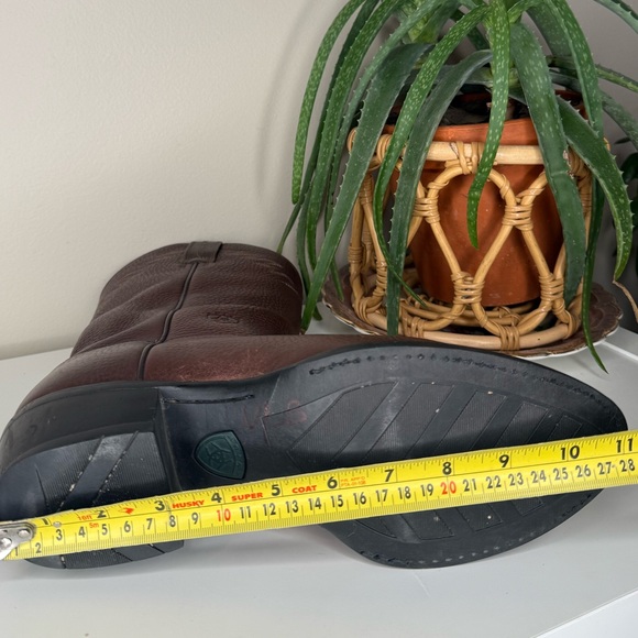 Ariat Brown Leather Western Cowboy Boots Men’s 10.5D Roper Ranch Boots - Picture 13 of 14